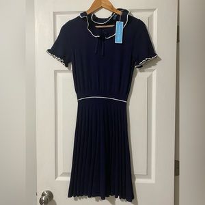 Draper James Ruffle Neck Sweaterdress